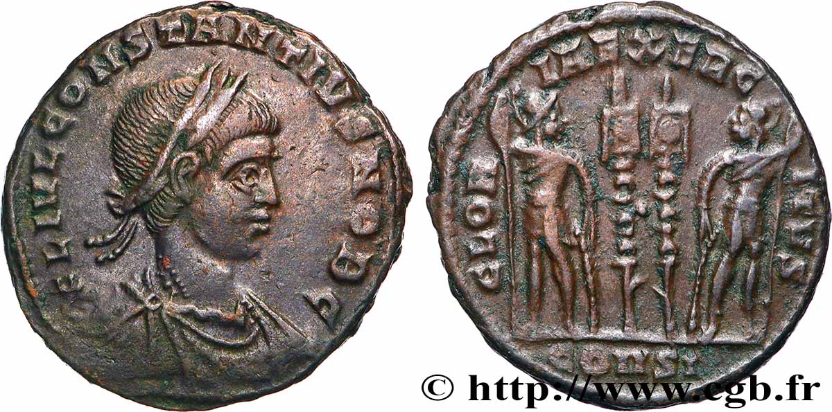 CONSTANCE II Centenionalis ou nummus TTB+
