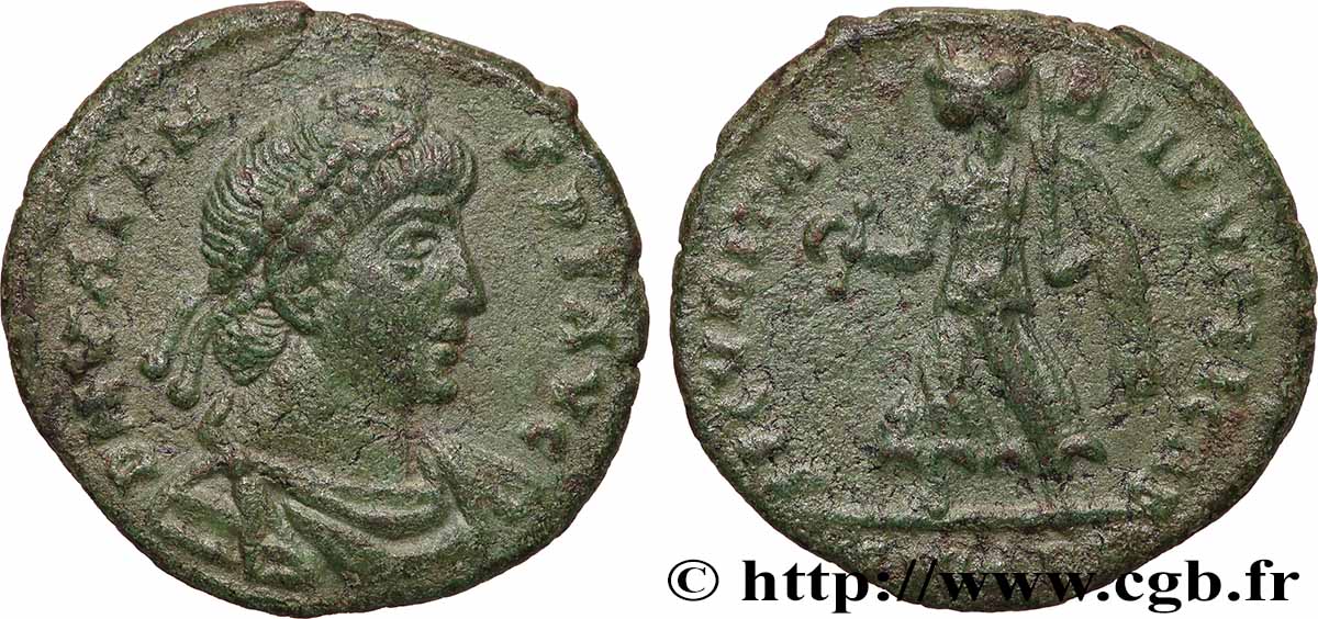 VALENS Nummus, (PB, Æ 3) AU/XF