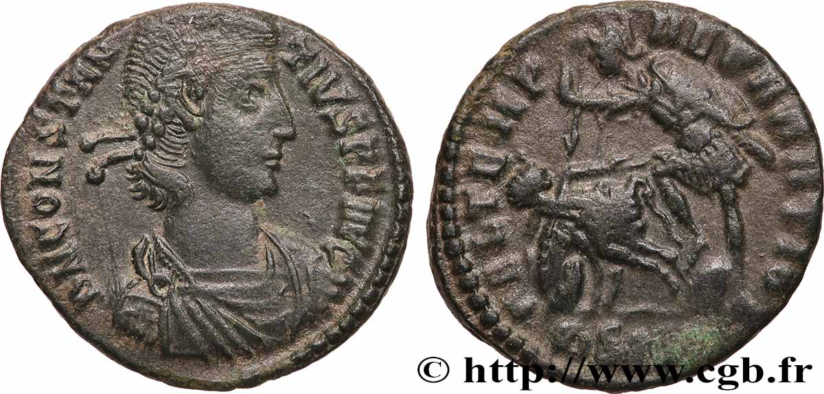 CONSTANCE II Maiorina réduite, (PB, Æ 3) TTB+/TTB