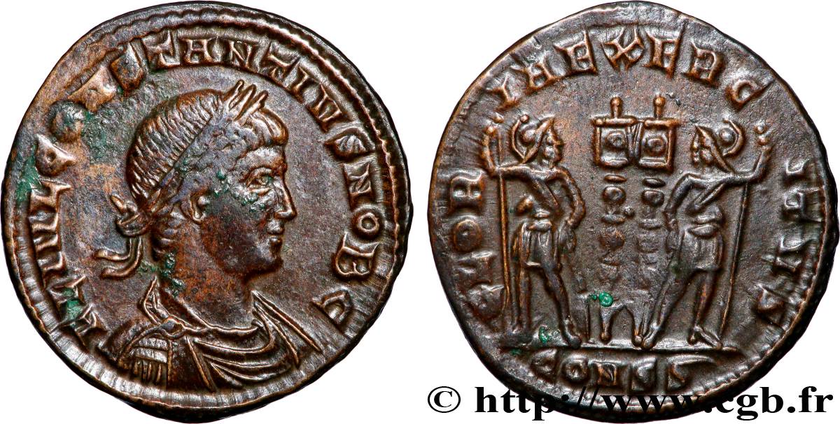 CONSTANCE II Centenionalis ou nummus TTB+