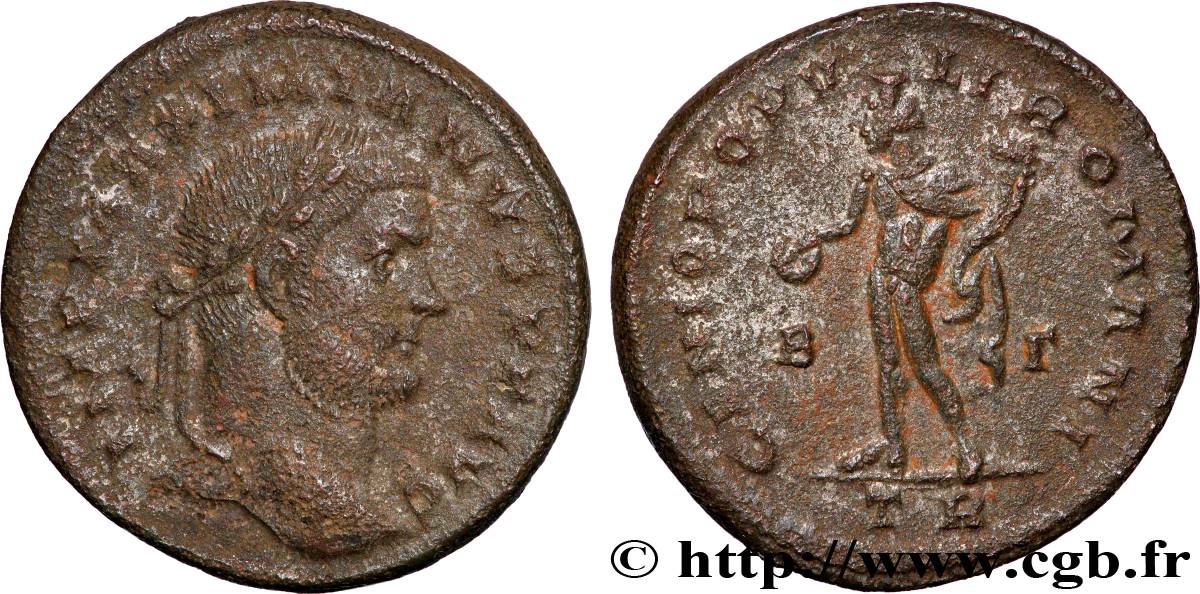 MAXIMIEN HERCULE Follis ou nummus TTB