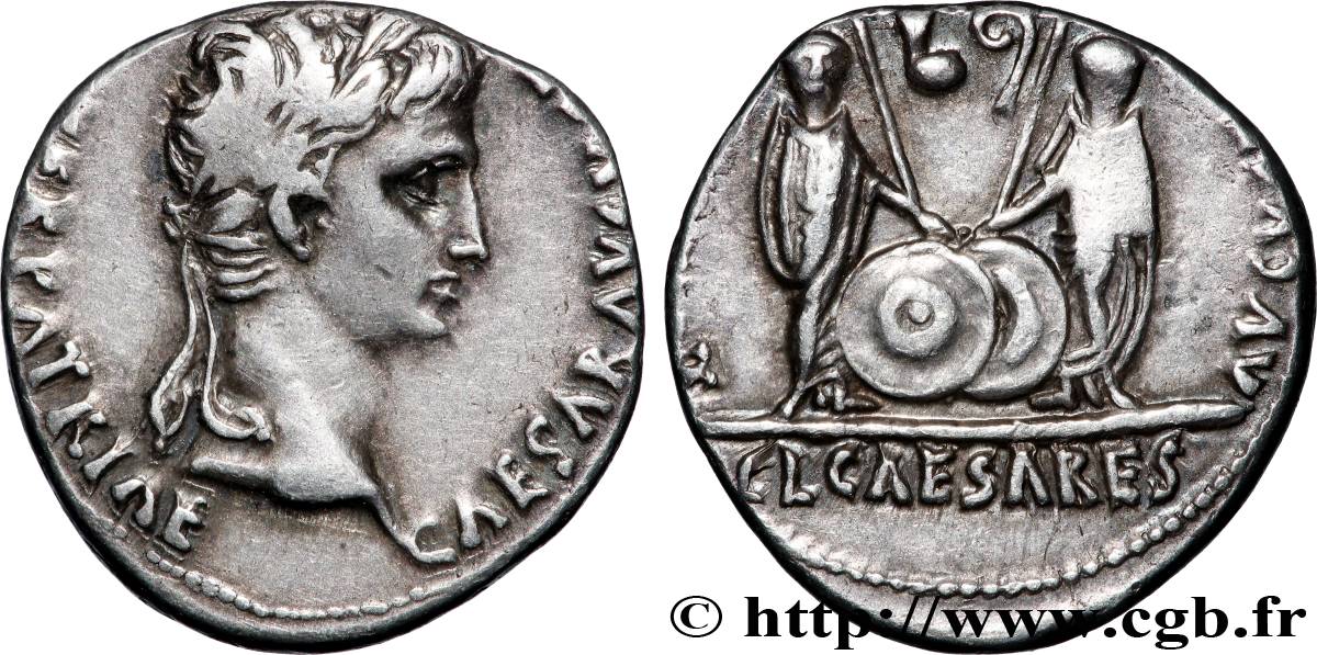 AUGUSTE, CAIUS et LUCIUS Denier TTB+/TTB