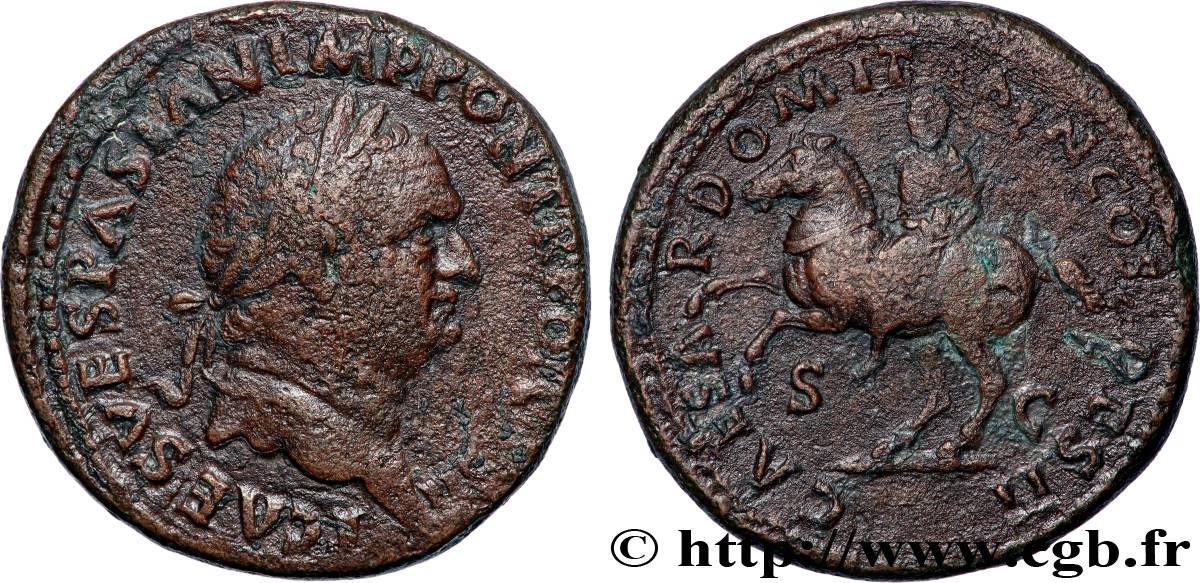 VESPASIEN, TITUS et DOMITIEN Sesterce TTB/TB+