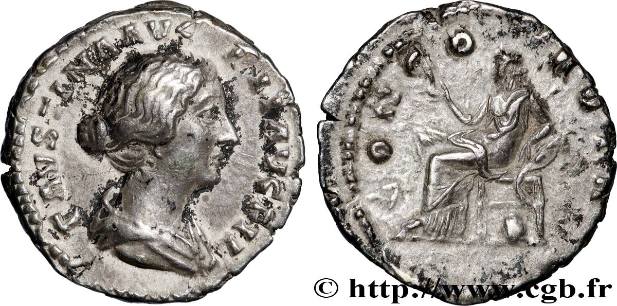 FAUSTINA DAUGHTER Denier AU/XF