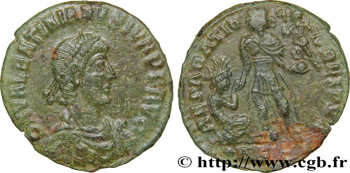 VALENTINIEN II Maiorina pecunia, (MB, Æ 2) TTB+