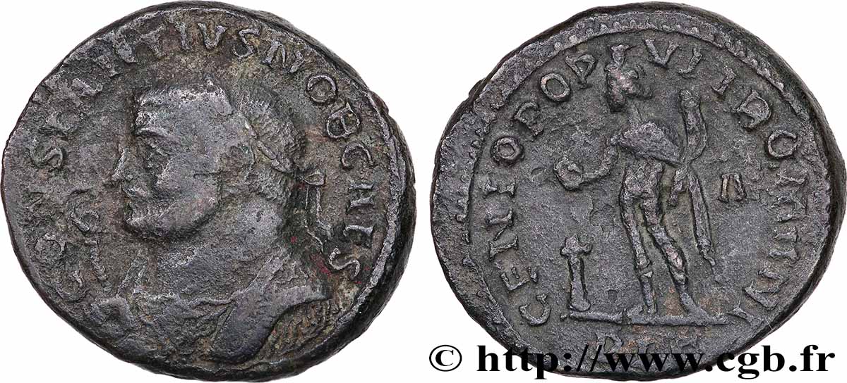 CONSTANCE Ier CHLORE Follis ou nummus TTB