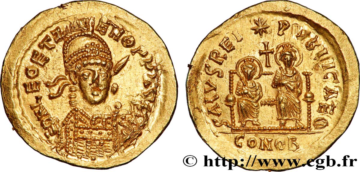 ZÉNON et LÉON II CÉSAR Solidus SPL