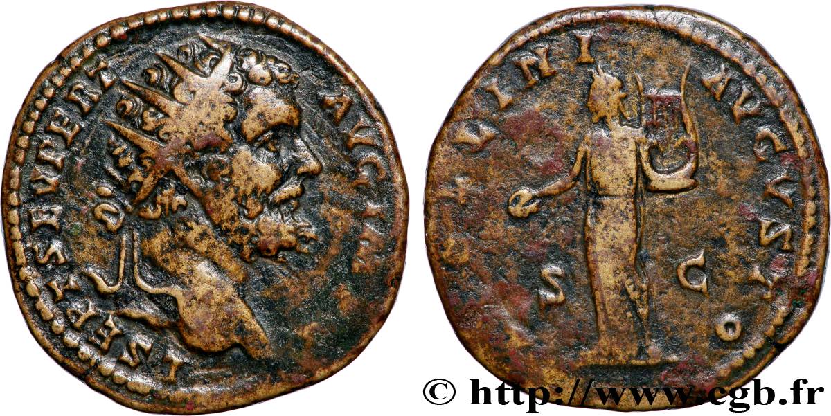 SEPTIME SÉVÈRE Dupondius TTB+/TTB