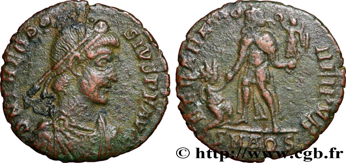 THÉODOSE Ier Nummus, (PB, Æ 3) TTB