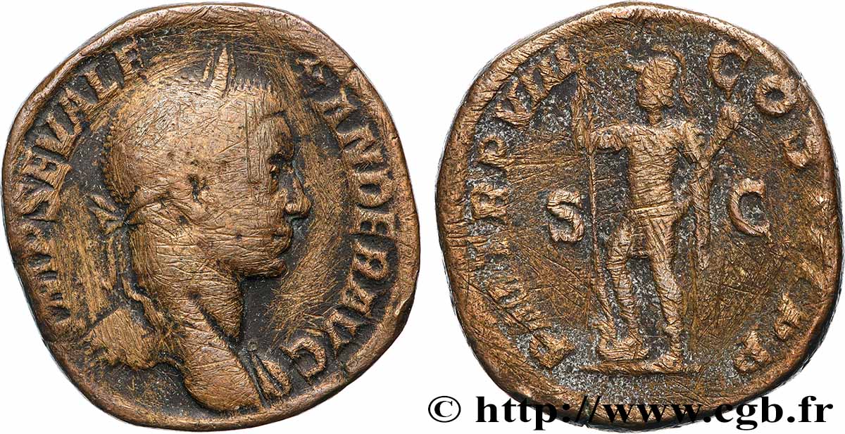 ALEXANDRE SÉVÈRE Sesterce TB+