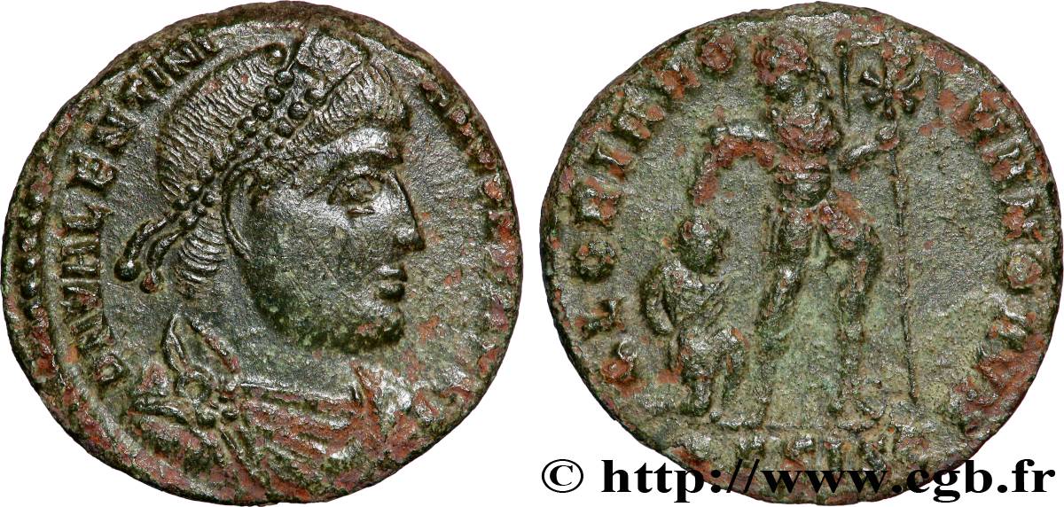 VALENTINIEN Ier  Nummus TTB+/TTB