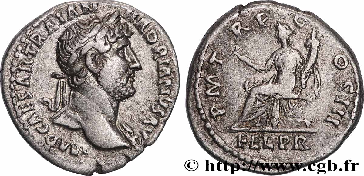 HADRIAN Denier AU/XF