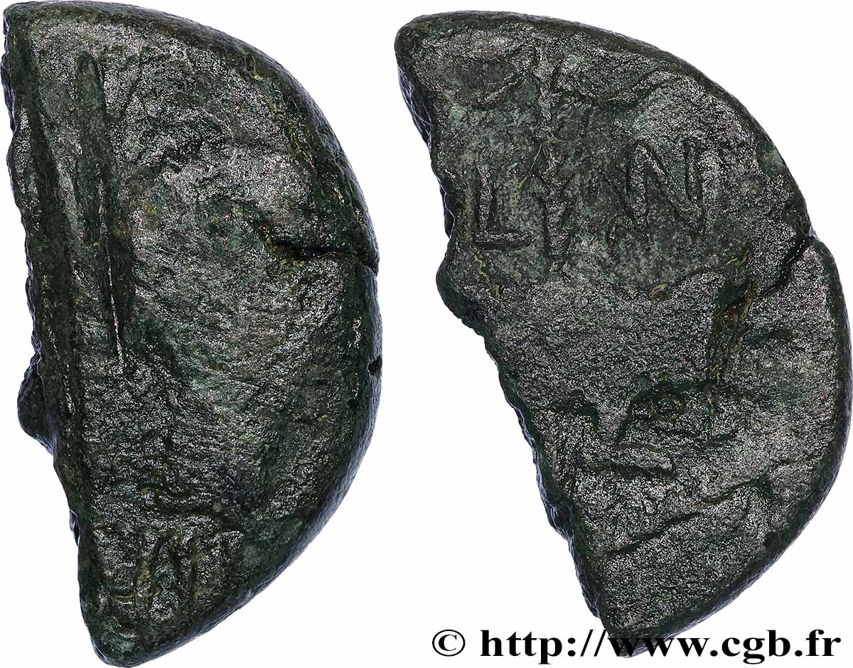 NEMAUSUS - NÎMES Dupondius COL NEM (as), coupé en deux B