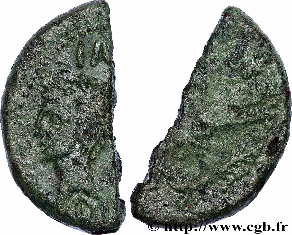 NEMAUSUS - NÎMES Dupondius COL NEM (as), coupé en deux VF/VF