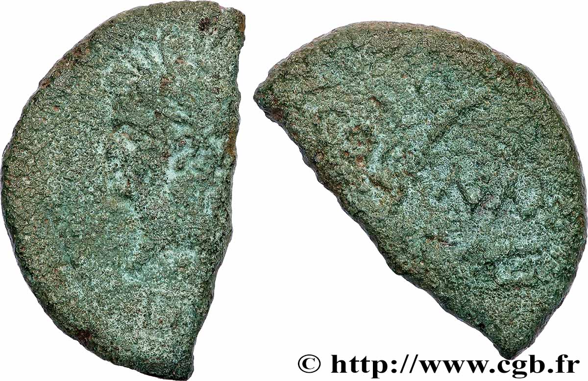 NEMAUSUS - NÎMES Dupondius COL NEM (as), coupé en deux VF