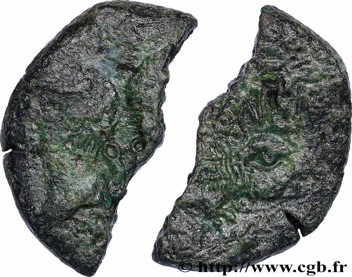 NEMAUSUS - NÎMES Dupondius COL NEM (as), coupé en deux VF