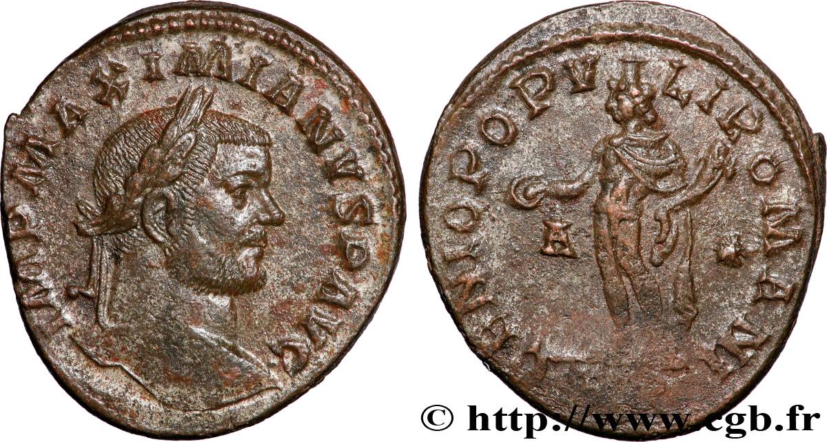 MAXIMIEN HERCULE Follis ou nummus TTB+