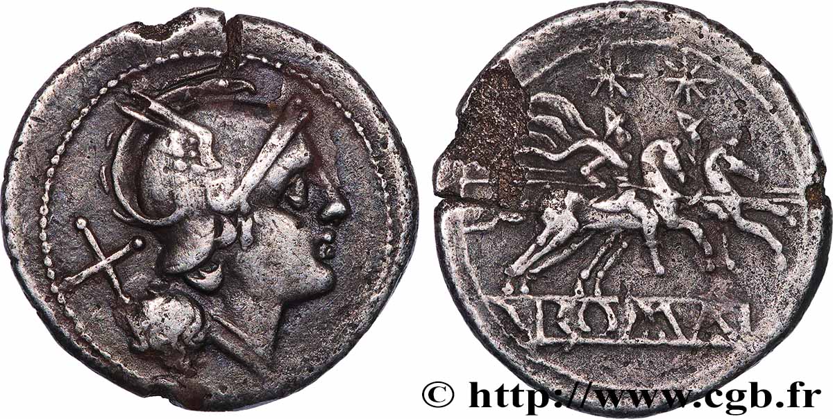 RÉPUBLIQUE ROMAINE - ANONYMES Denier TTB