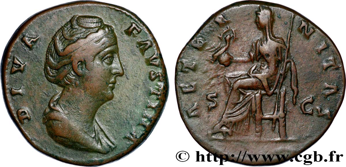 FAUSTINE MÈRE Sesterce TTB+/TTB