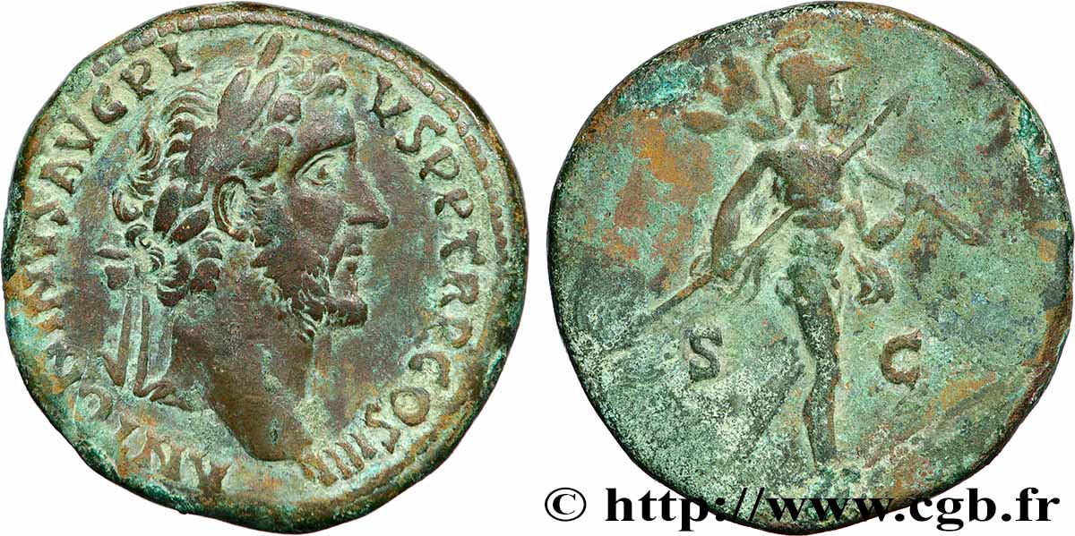 ANTONIN LE PIEUX Sesterce TTB/TB+