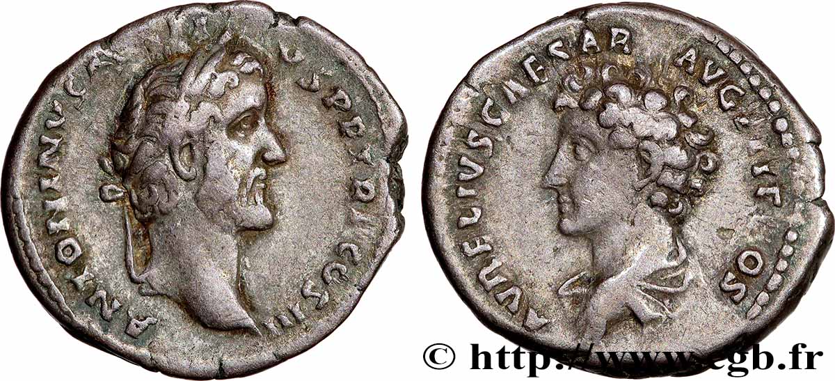 ANTONIN et MARC AURÈLE CÉSAR Denier TTB