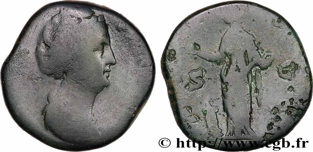 FAUSTINA MOTHER Sesterce VF
