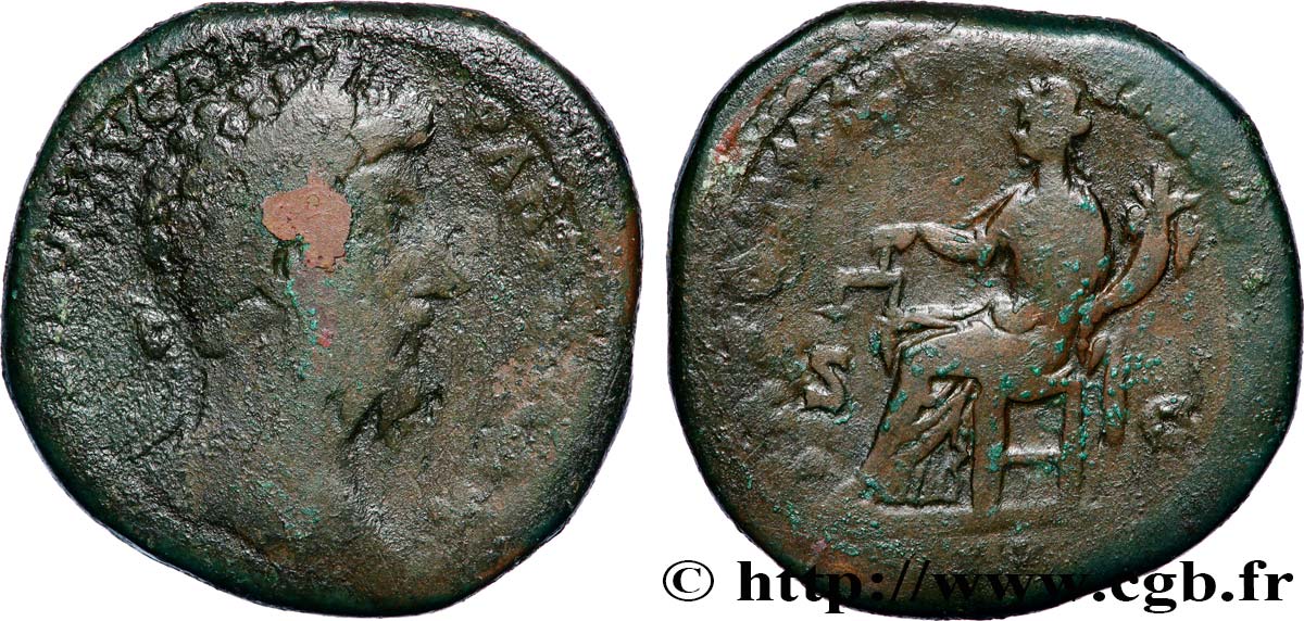 MARCUS AURELIUS Sesterce VF
