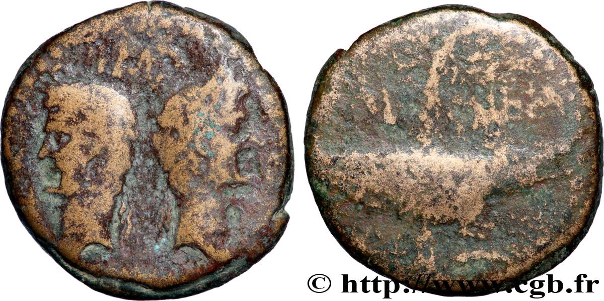 AUGUSTE et AGRIPPA Dupondius COL NEM (as) TB