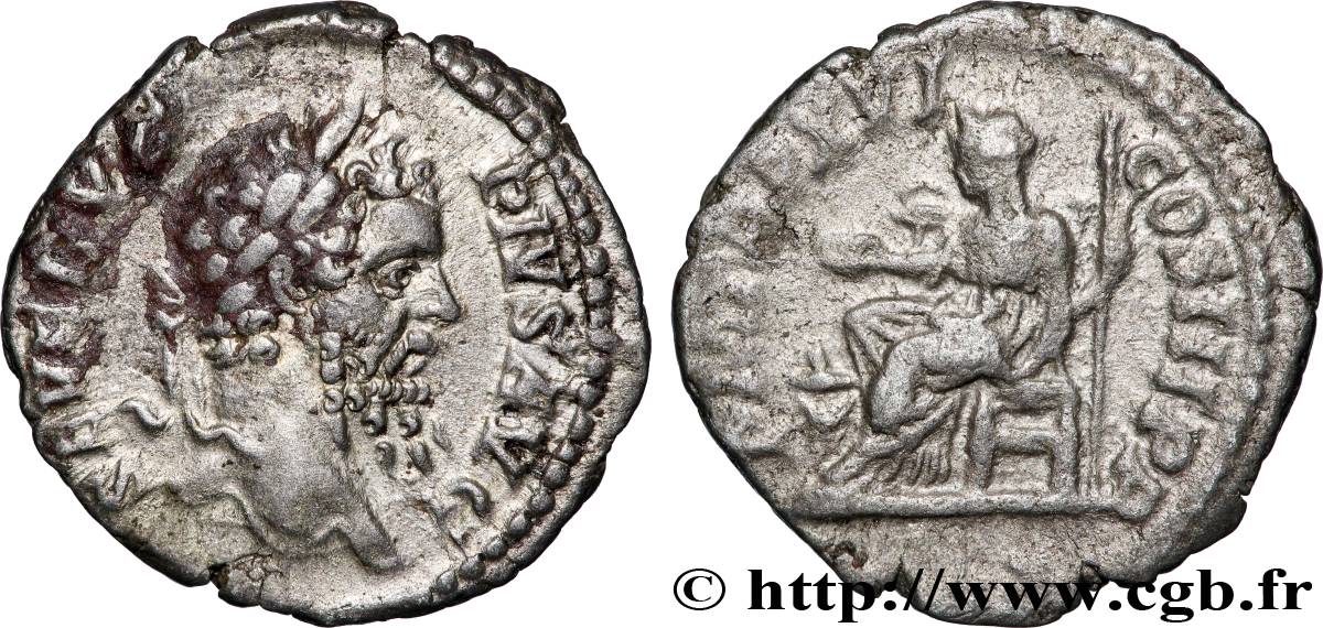 SEPTIME SÉVÈRE Denier TTB