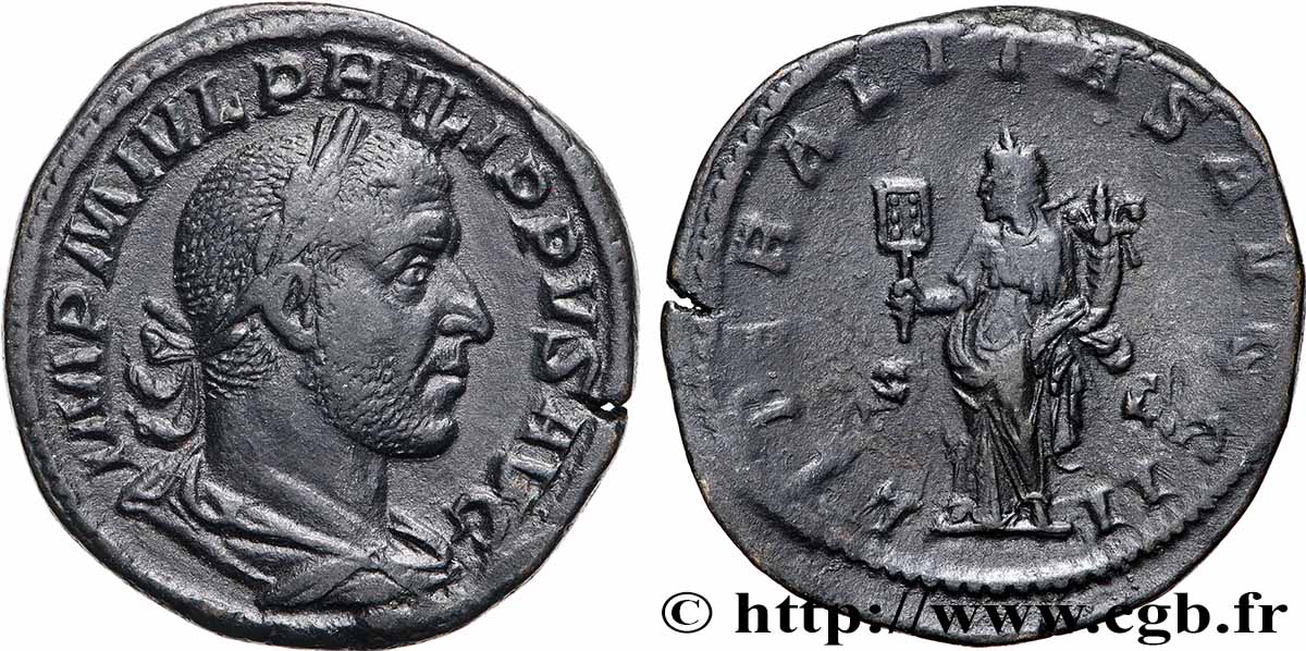 PHILIPPE Ier L&nbsp;ARABE Sesterce TTB+/TTB