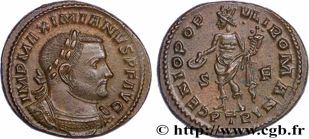 MAXIMIANO HÉRCULES Follis ou nummus EBC