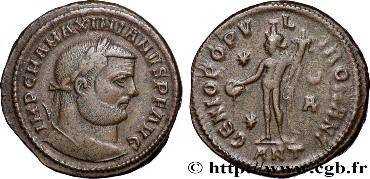 MAXIMIANUS HERCULIUS Follis ou nummus XF