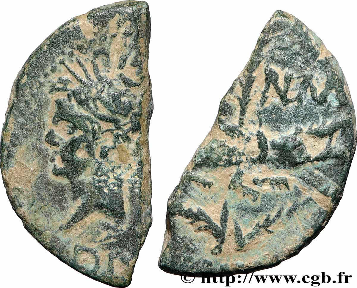 NEMAUSUS - NÎMES Dupondius COL NEM (as), coupé en deux fSS