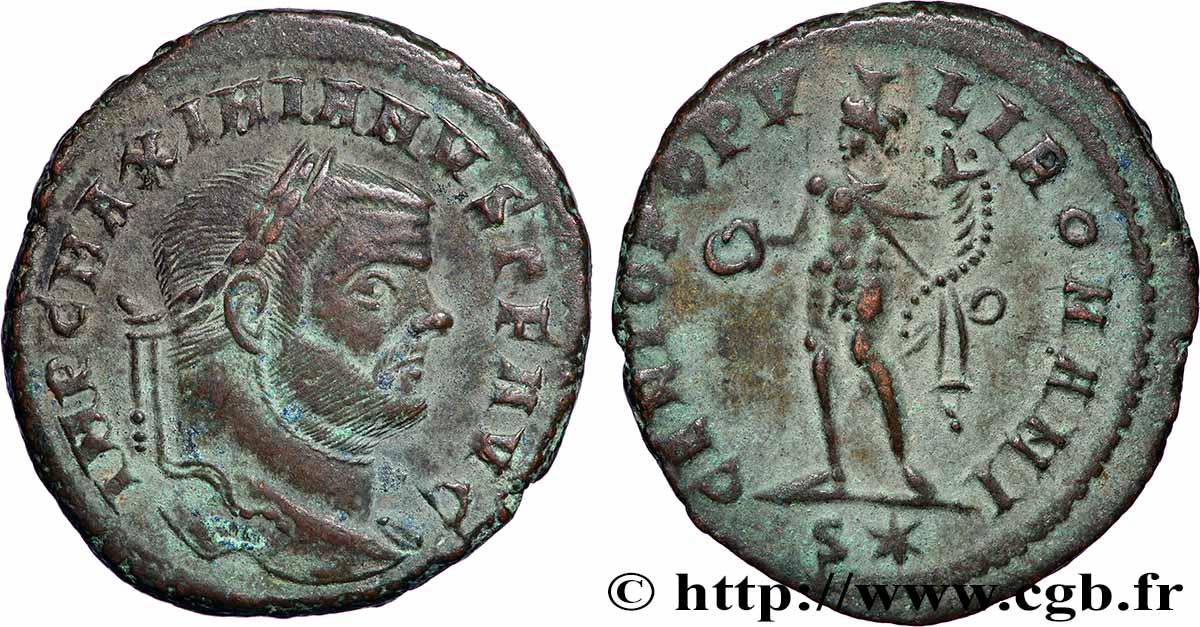 MASSIMIANO ERCOLE Follis ou nummus q.SPL