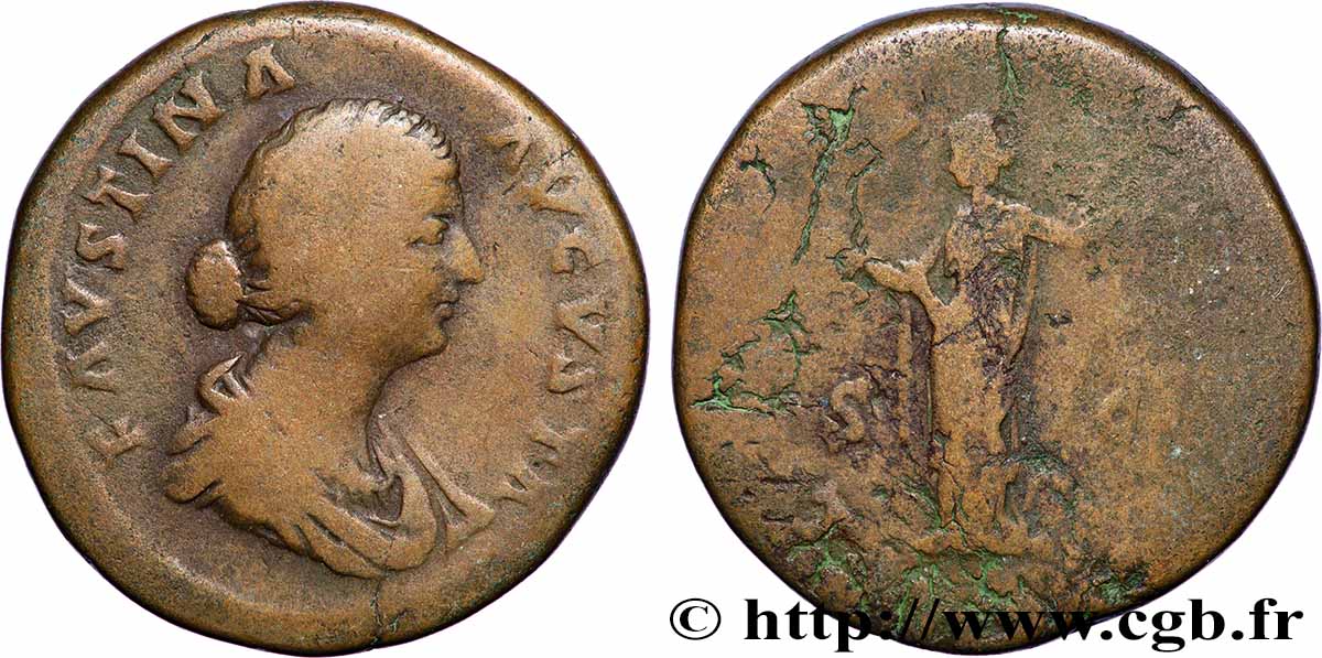 FAUSTINA GIOVANE Sesterce q.BB/MB