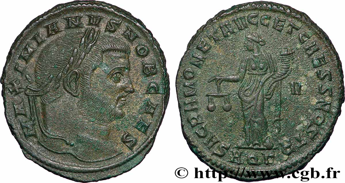 GALERIUS Follis ou nummus AU