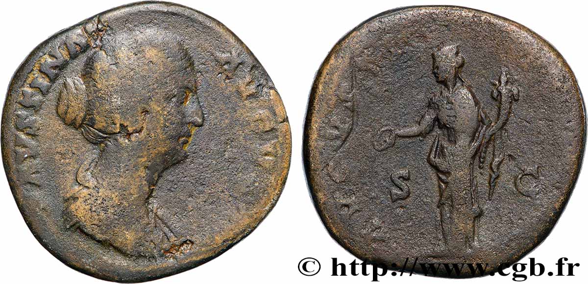 FAUSTINA MINOR Sesterce VF