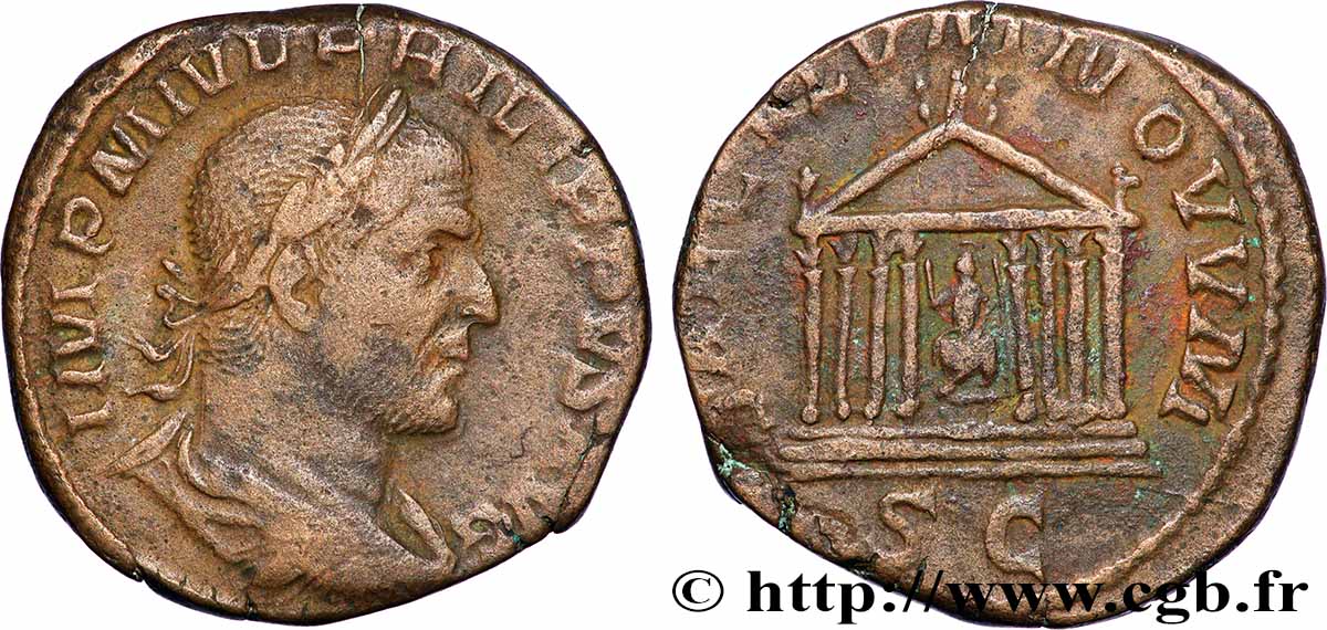 PHILIPPUS I. ARABS Sesterce fSS/SS