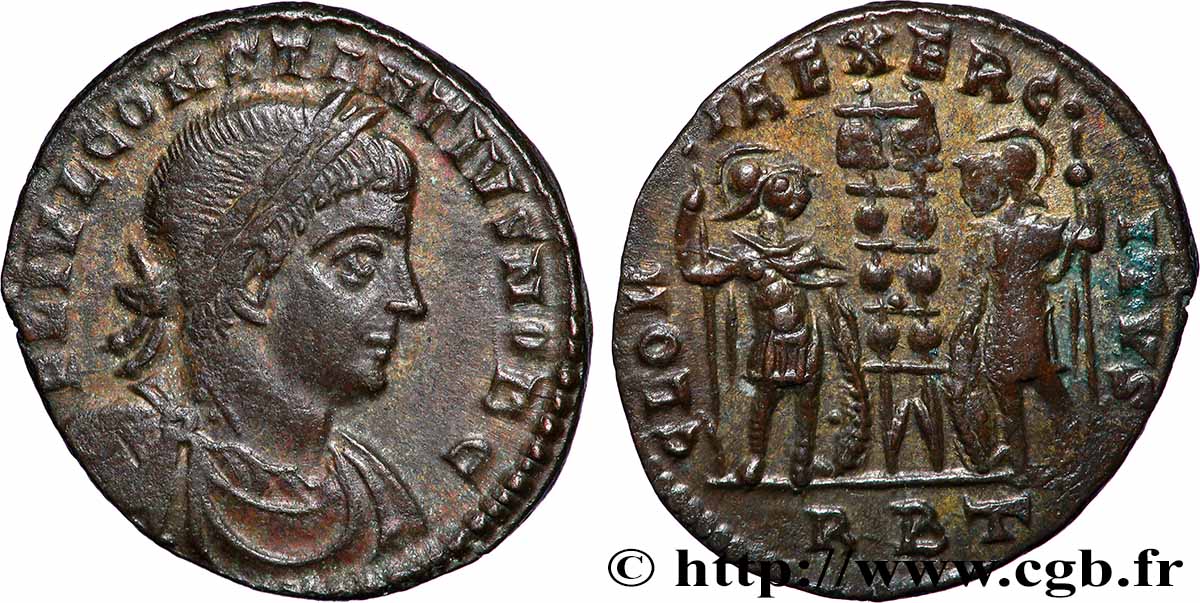 CONSTANCE II Centenionalis ou nummus TTB+