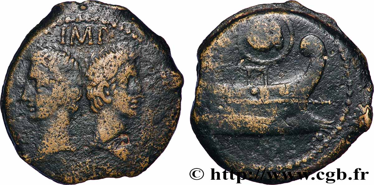 ARAUSIO - ORANGE - OCTAVE et AGRIPPA Dupondius TB+