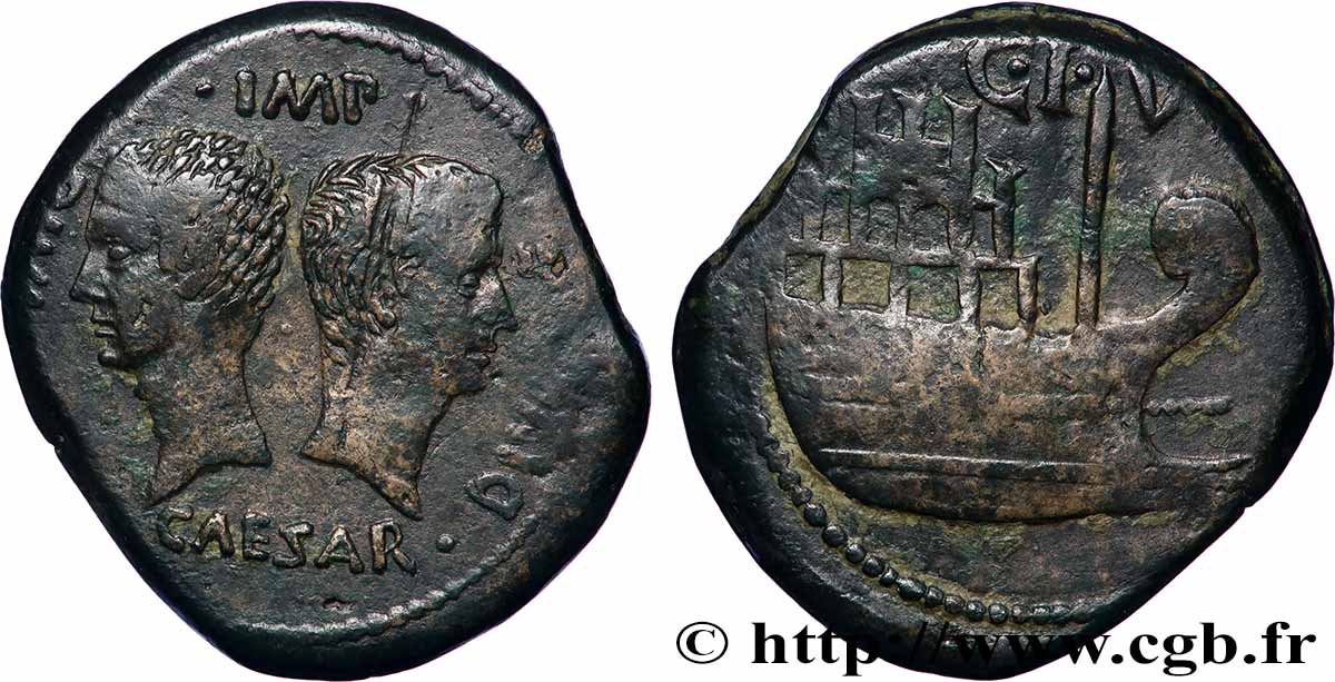 VIENNA - GIULIO CAESAR e OTTAVIANO Dupondius BB