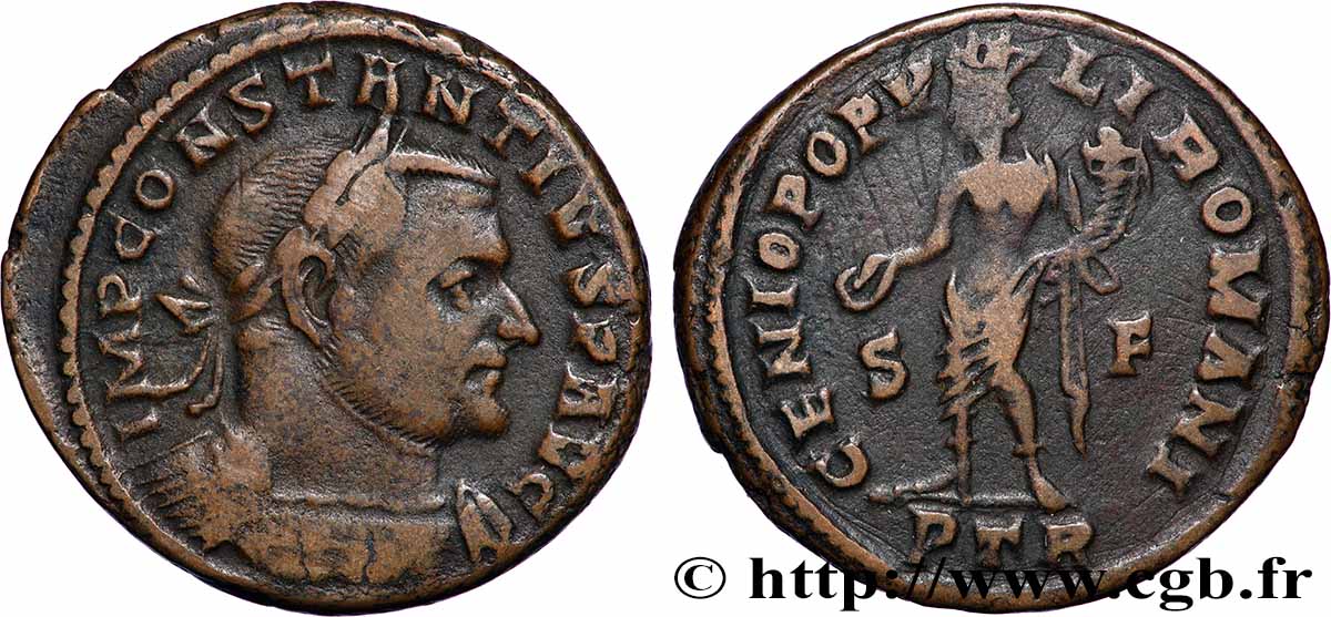 CONSTANCE Ier CHLORE Follis ou nummus TTB