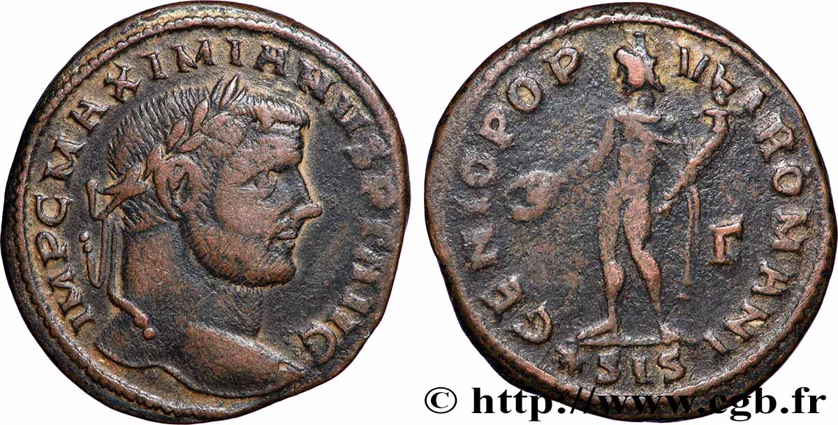 MAXIMIEN HERCULE Follis ou nummus TTB/TB+