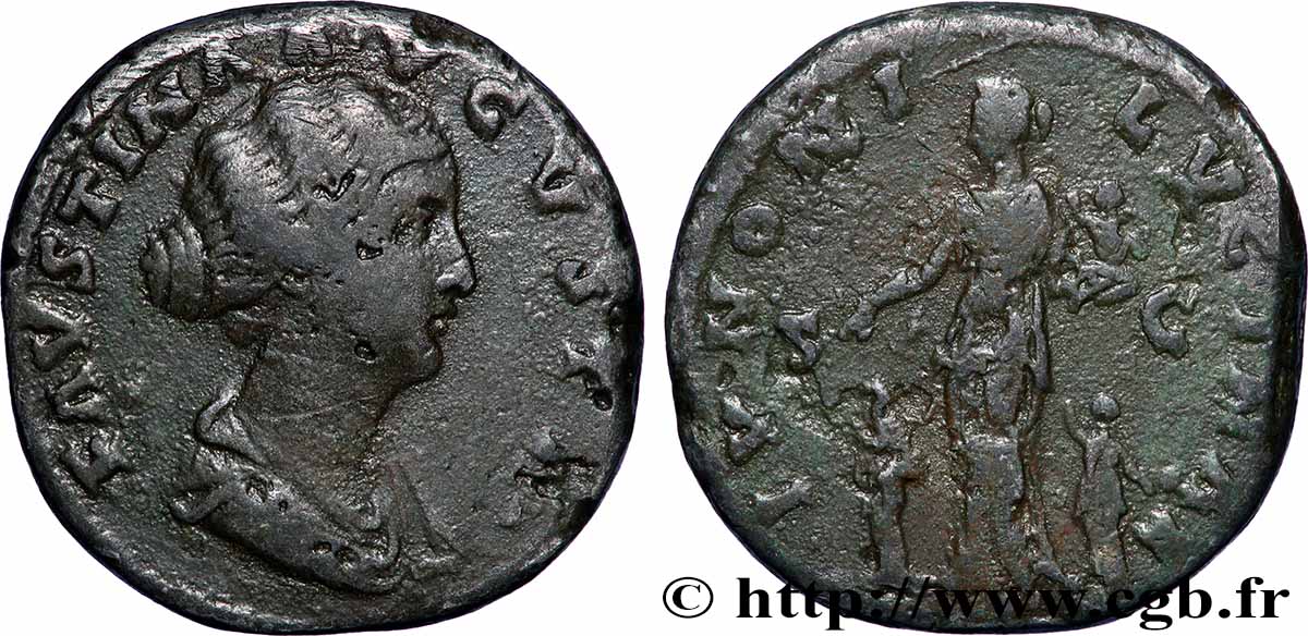 FAUSTINA MINOR Sesterce VF