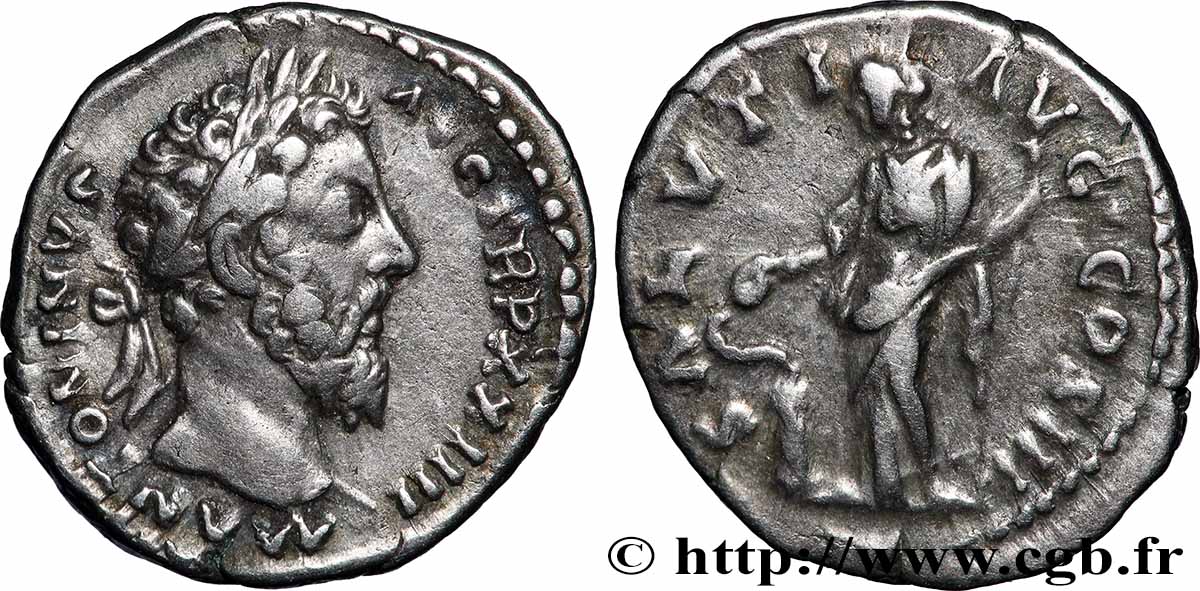 MARCUS AURELIUS Denier AU/XF