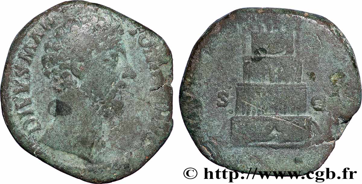 MARCUS AURELIUS Sesterce VF