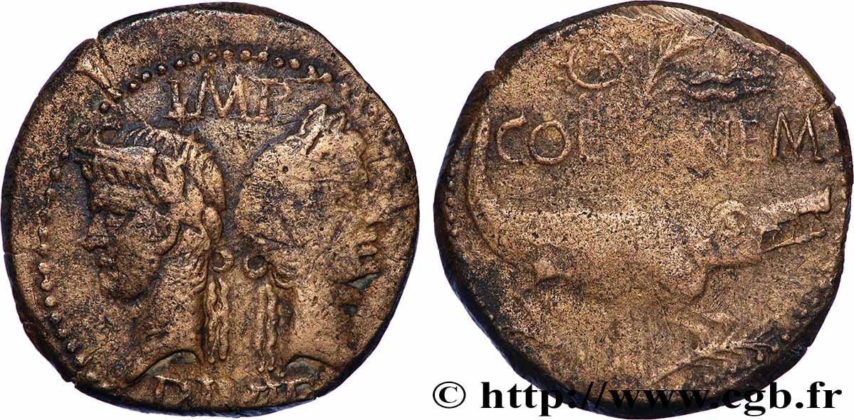 AUGUSTE et AGRIPPA Dupondius COL NEM (as) SS/fSS