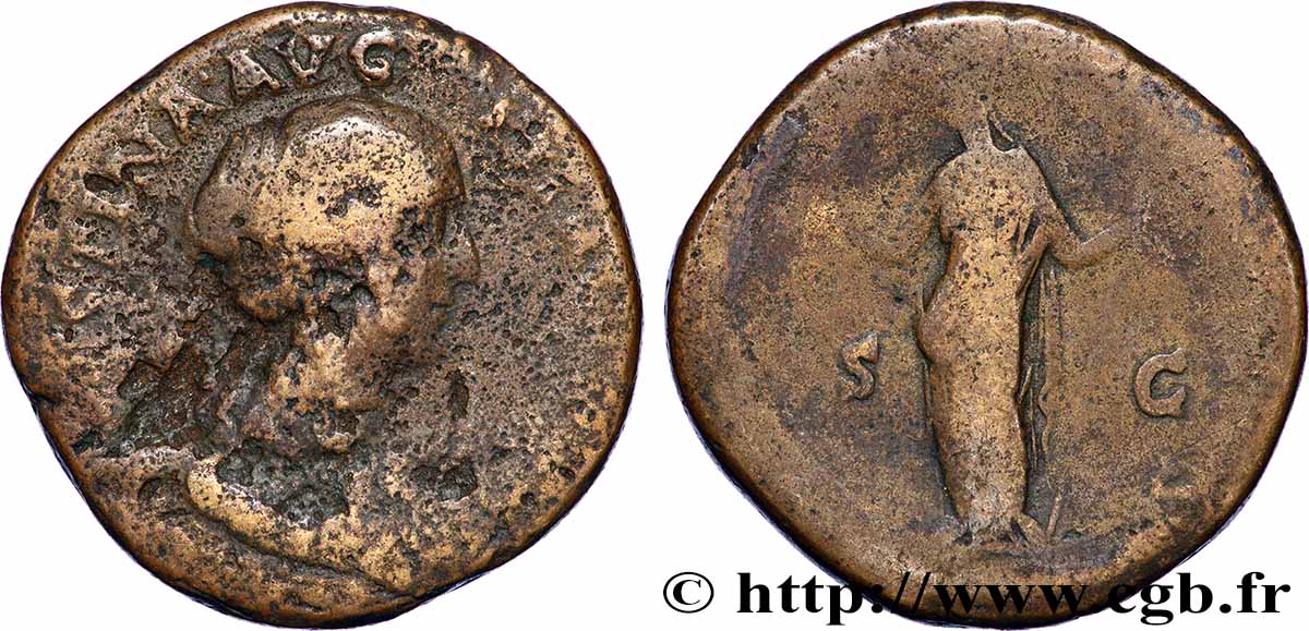 FAUSTINA MINOR Sesterce VF