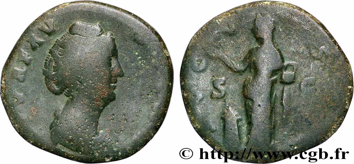 FAUSTINA MOTHER Sesterce VF