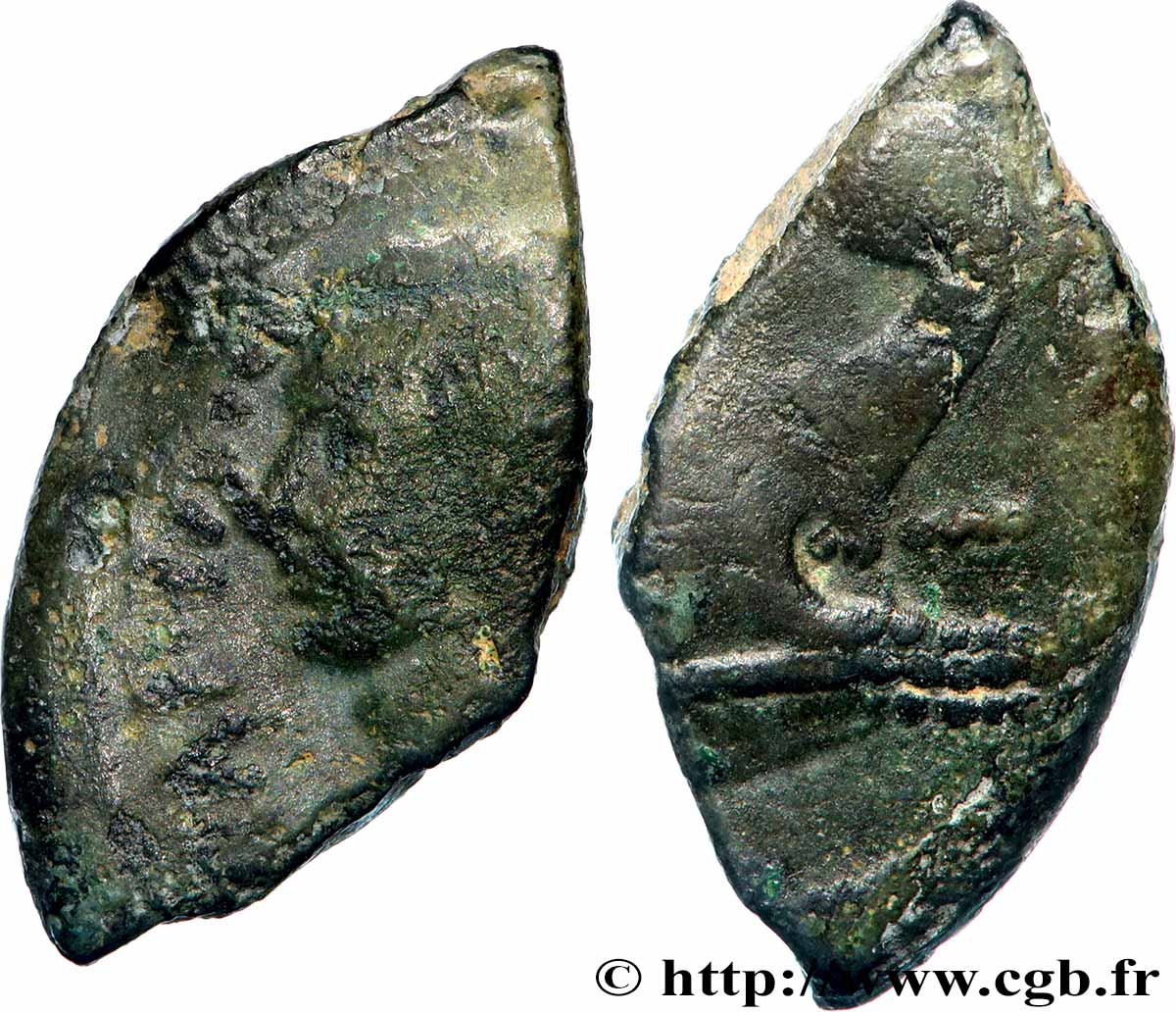 VIENNA - VIENNE - JULES CÉSAR et OCTAVE Dupondius coupé en deux TB+